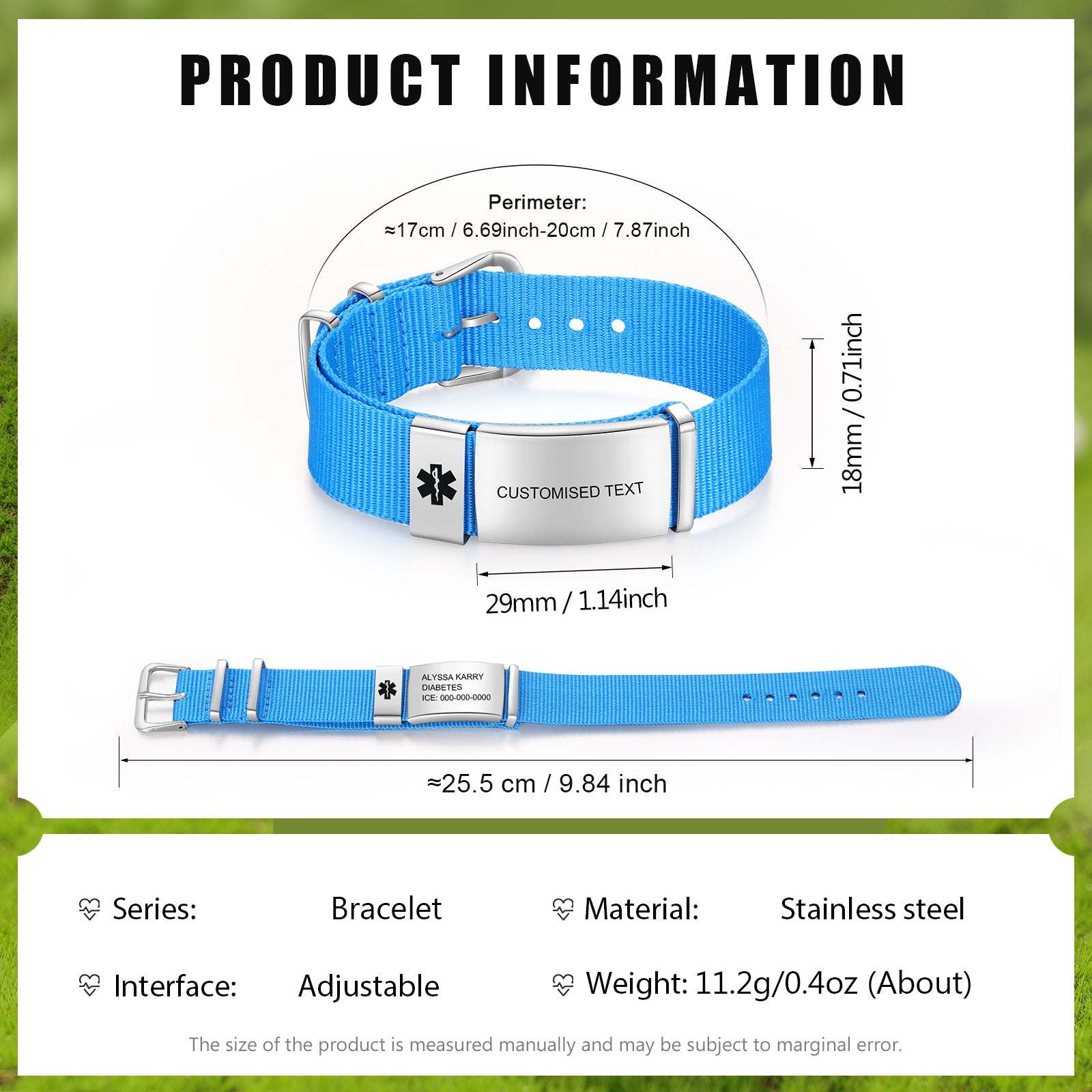Custom Text Medical Bracelet