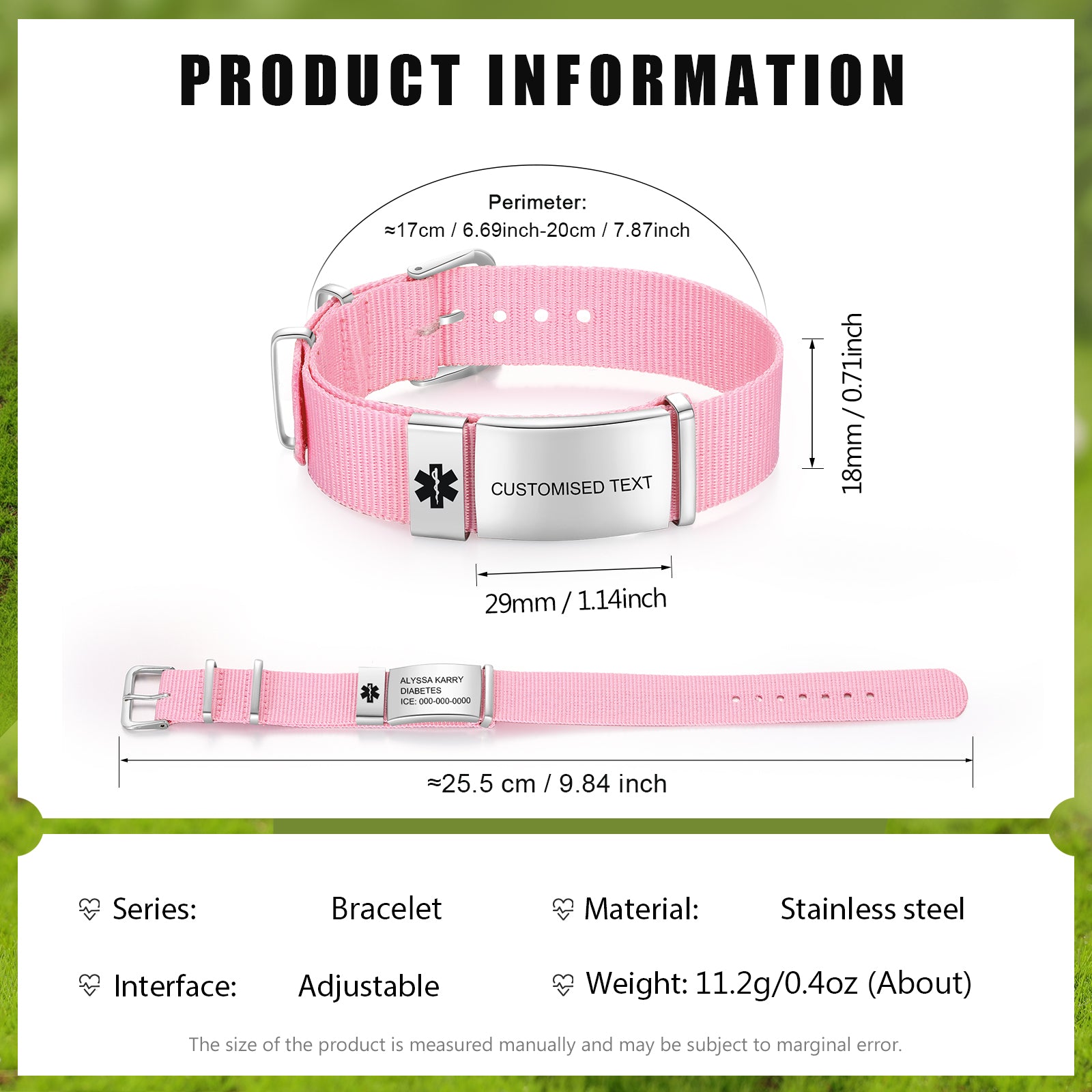 Custom Text Medical Bracelet