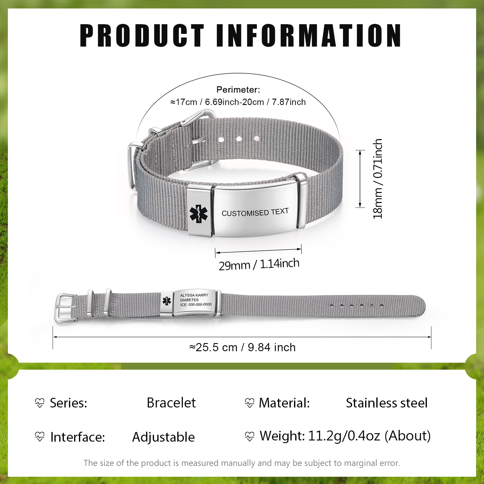 Custom Text Medical Bracelet