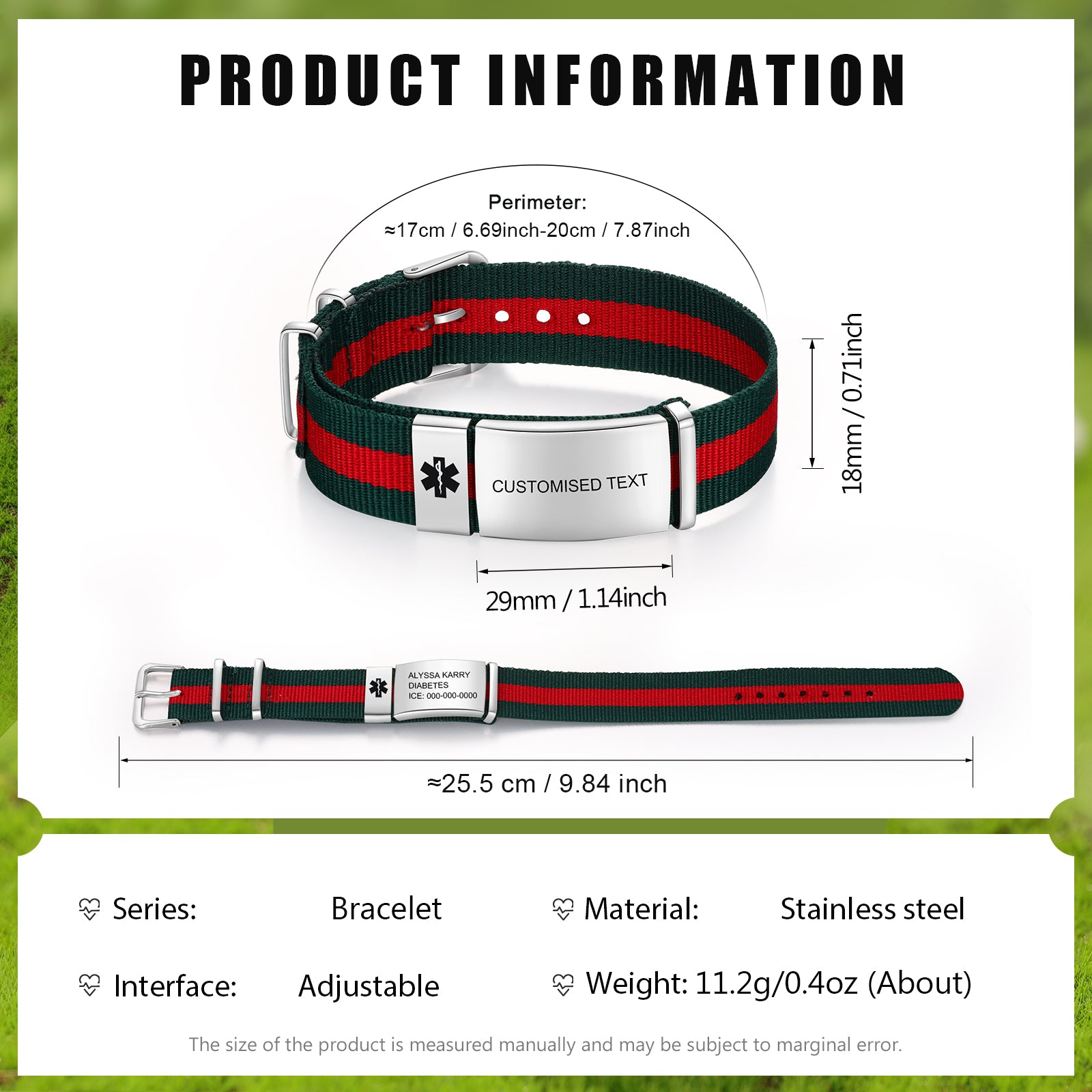 Custom Text Medical Bracelet