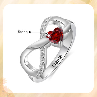 Sterling Silver Custom Birthstone Ring