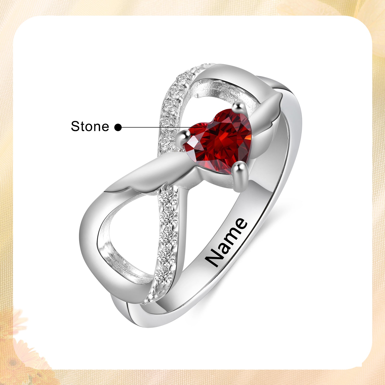 Sterling Silver Custom Birthstone Ring