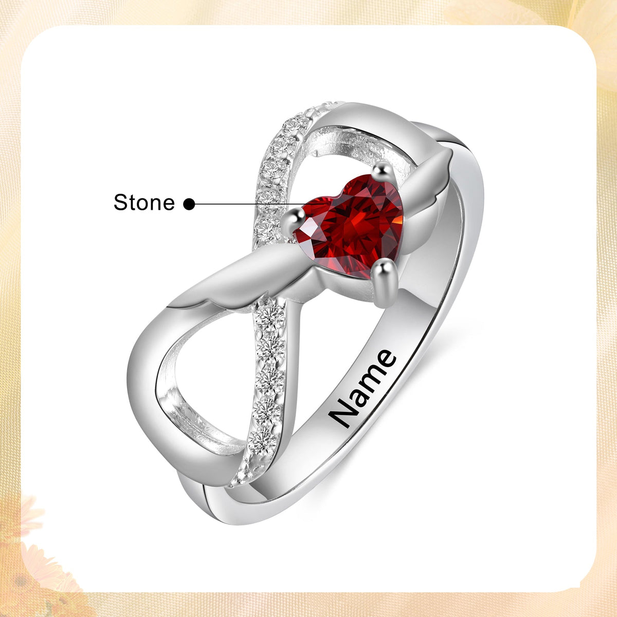 Sterling Silver Custom Birthstone Ring
