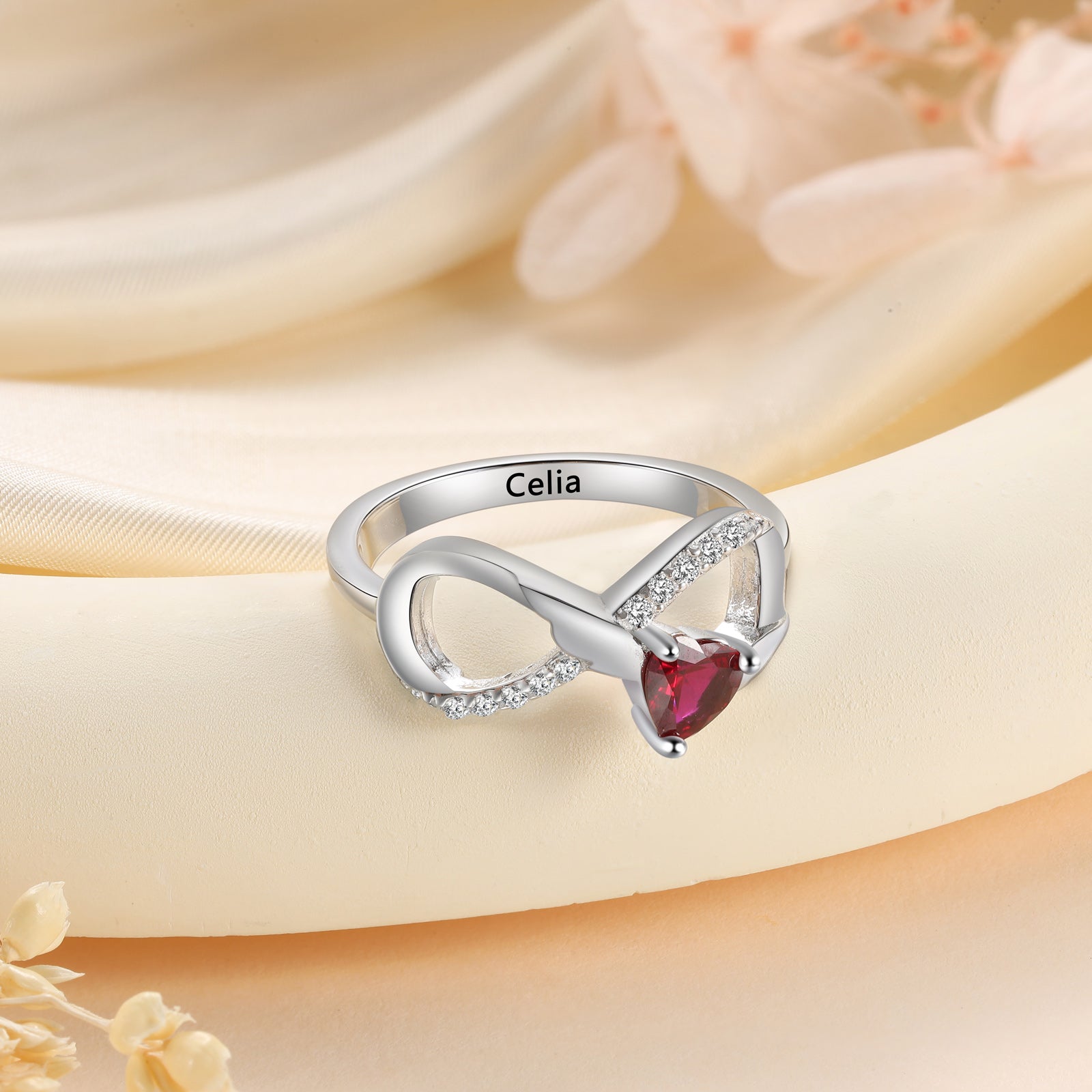 Sterling Silver Custom Birthstone Ring