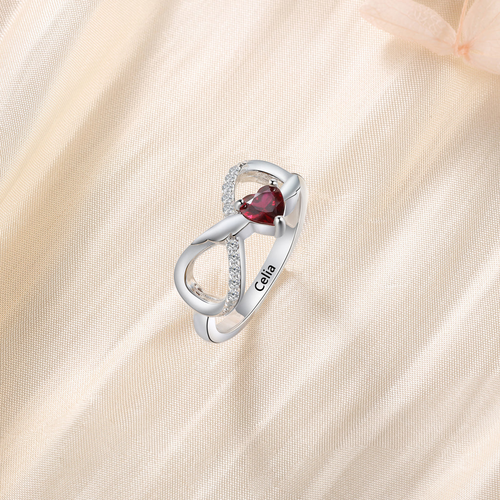 Sterling Silver Custom Birthstone Ring
