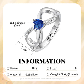 925 Sterling Silver Custom Birtstone Ring