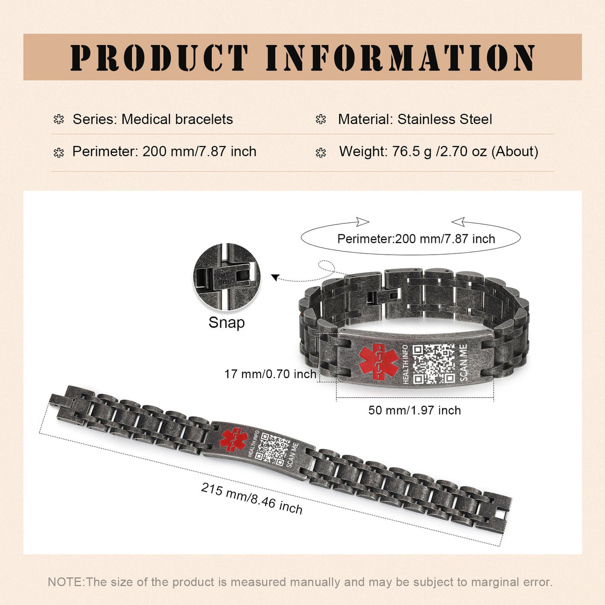 Custom Code Medical Bracelet