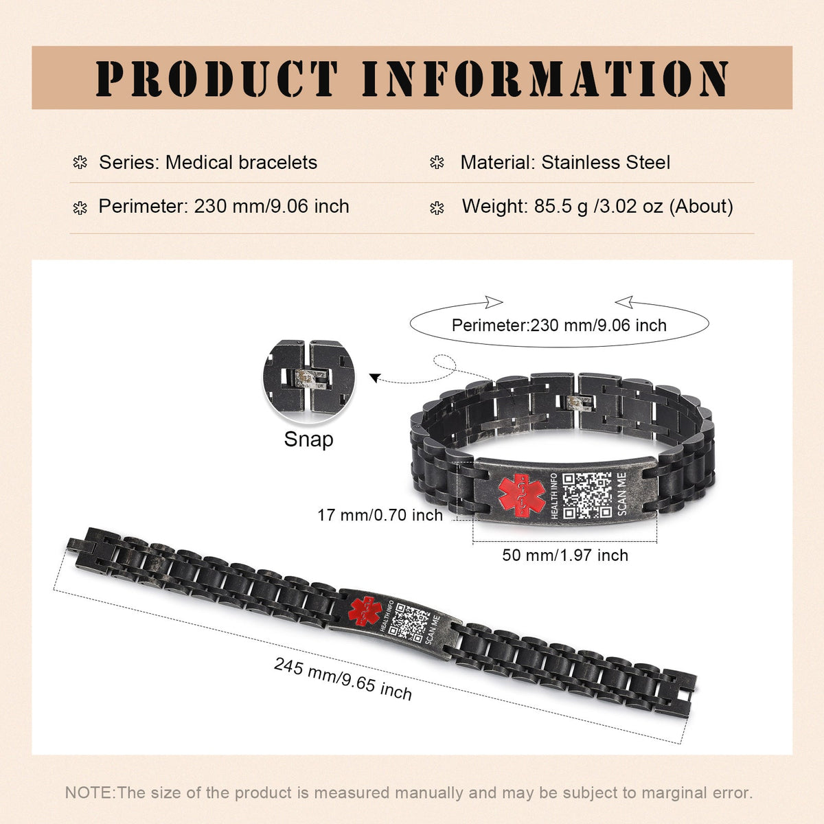 Custom Code Medical Bracelet
