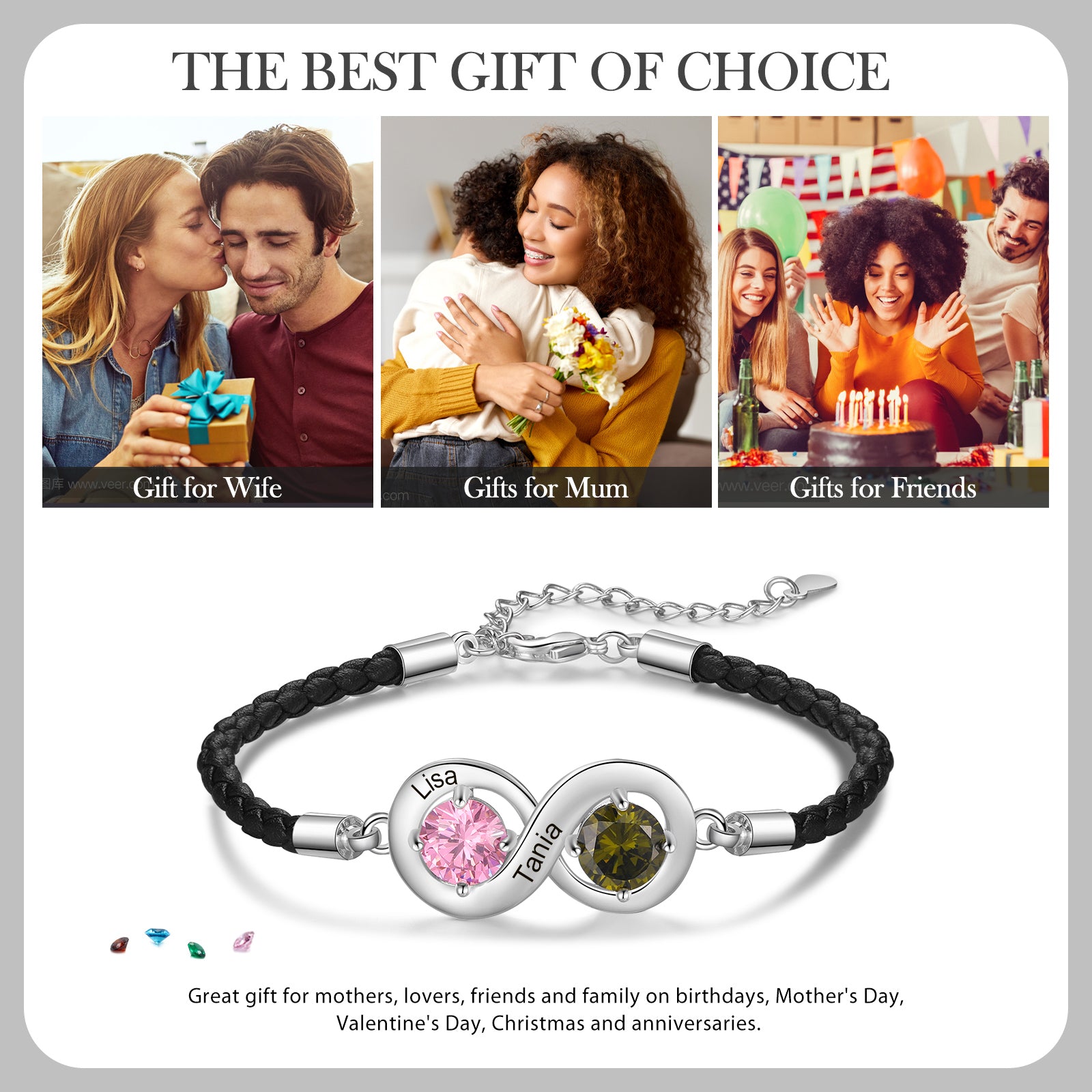 Custom Birthstone Bracelet