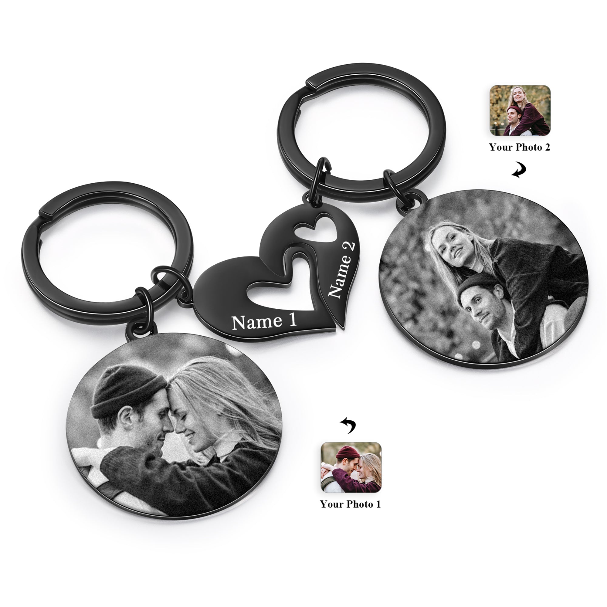 Custom Photo Couple Keychain