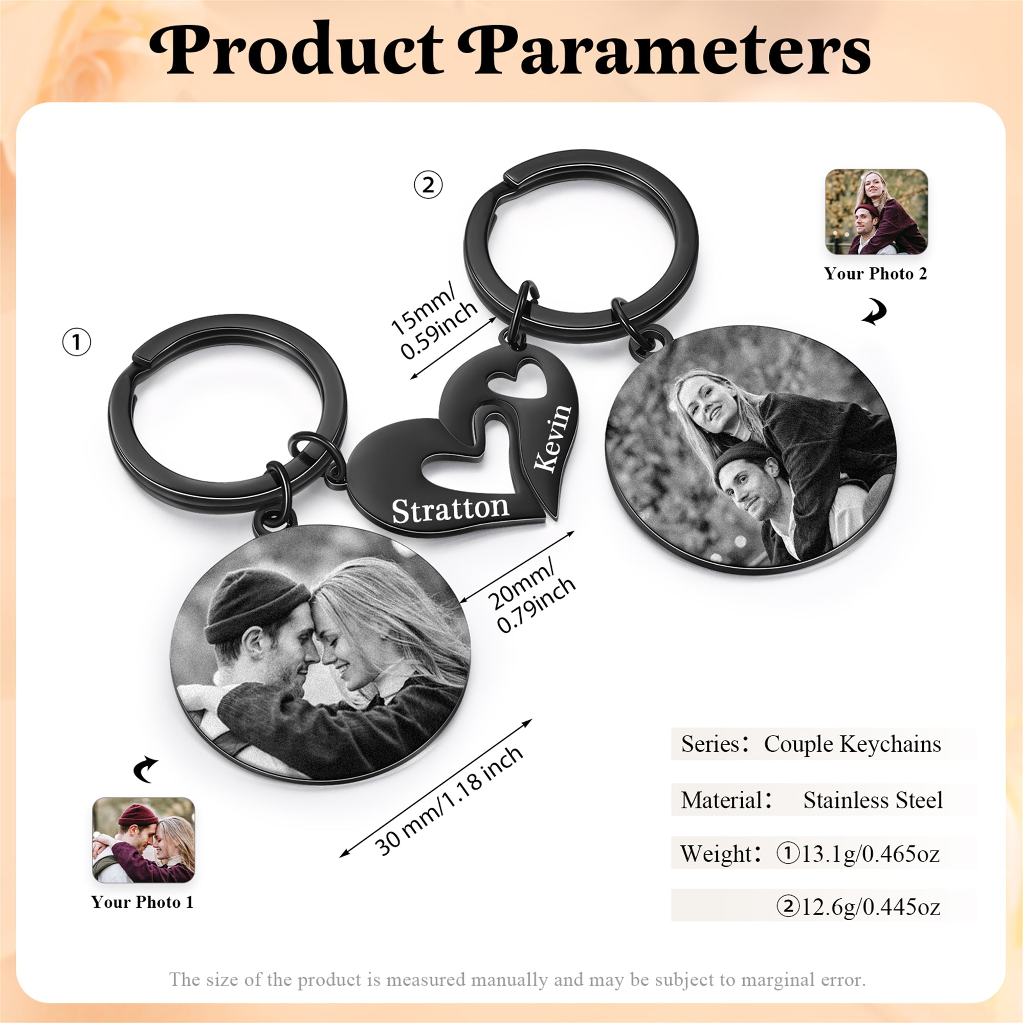 Custom Photo Couple Keychain