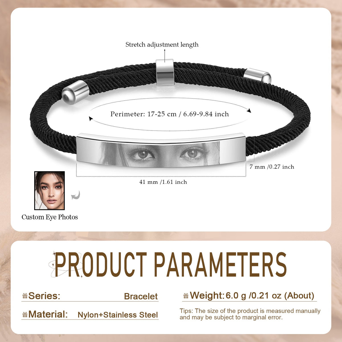 Custom Eyes photo Bracelet