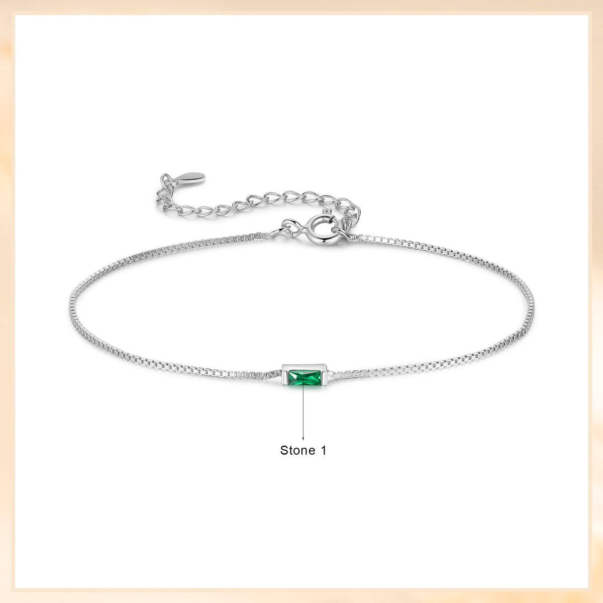 925 Sterling Silver Custom Birthstone Bracelet
