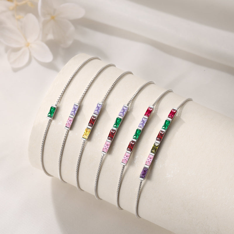925 Sterling Silver Custom Birthstone Bracelet