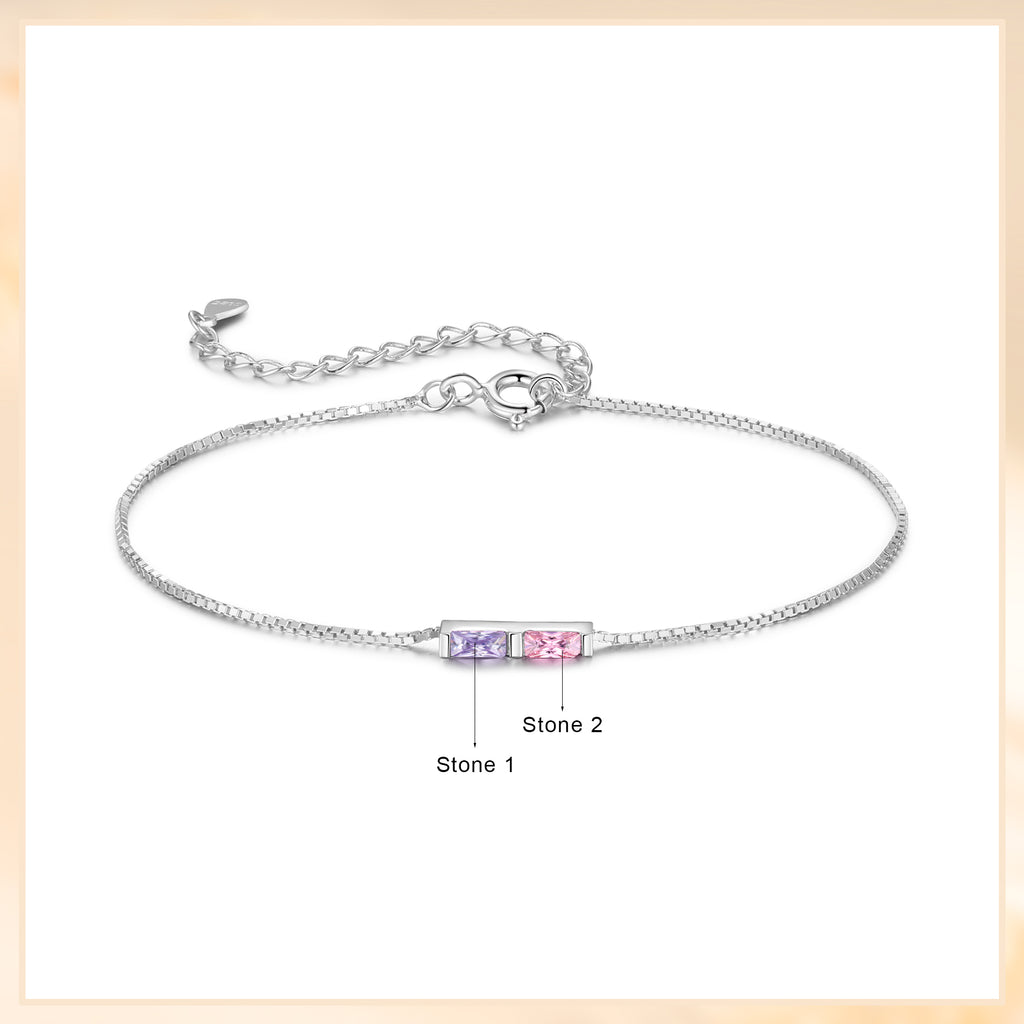 925 Sterling Silver Custom Birthstone Bracelet