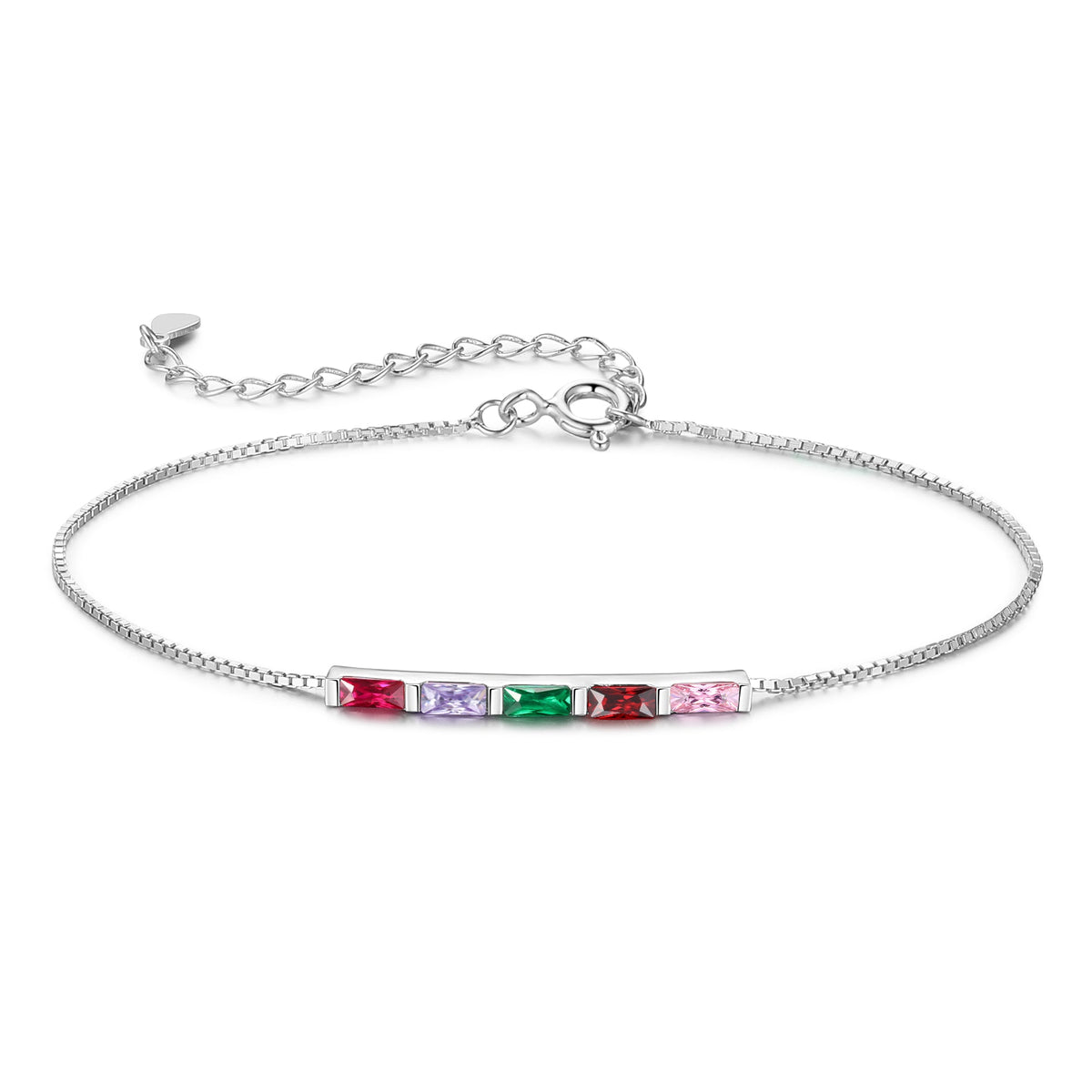925 Sterling Silver Custom Birthstone Bracelet