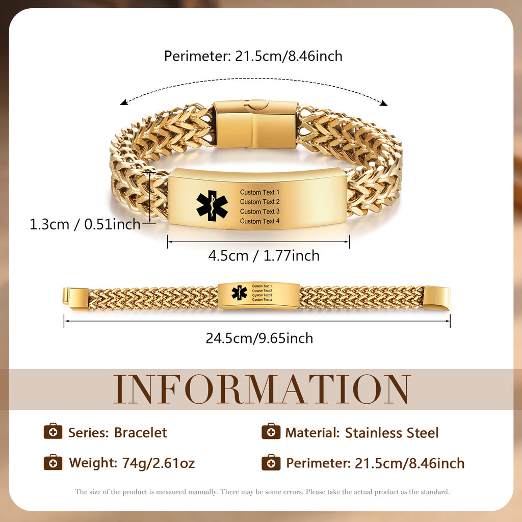 Custom Letter Medical Bracelet