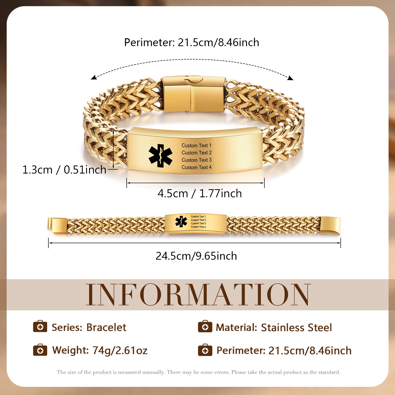 Custom Letter Medical Bracelet