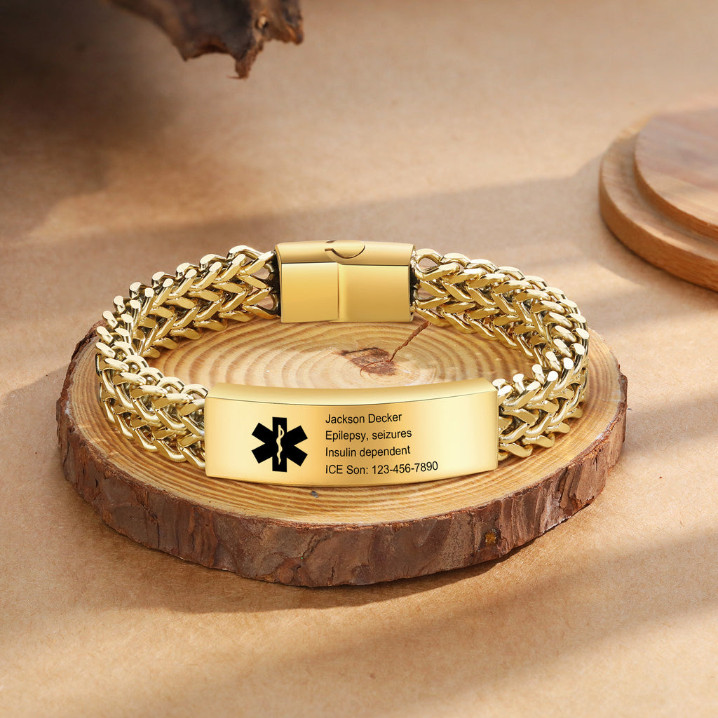 Custom Letter Medical Bracelet