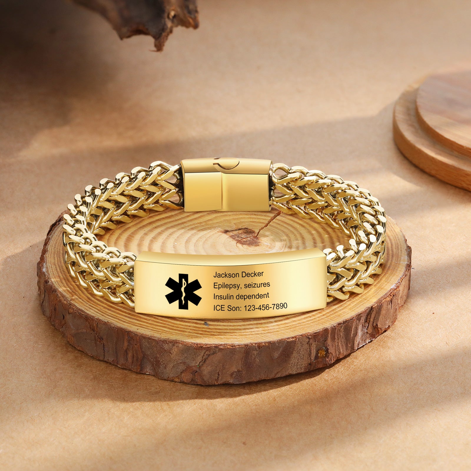 Custom Letter Medical Bracelet