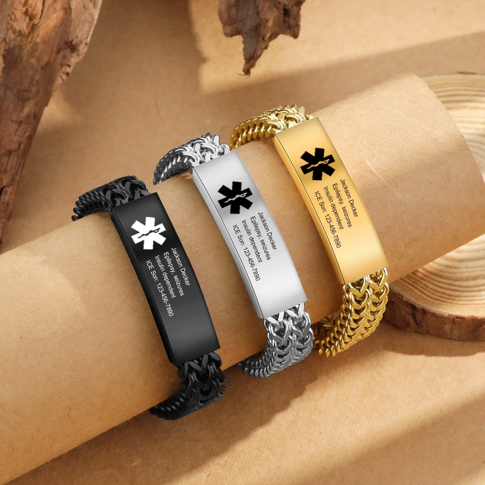 Custom Letter Medical Bracelet
