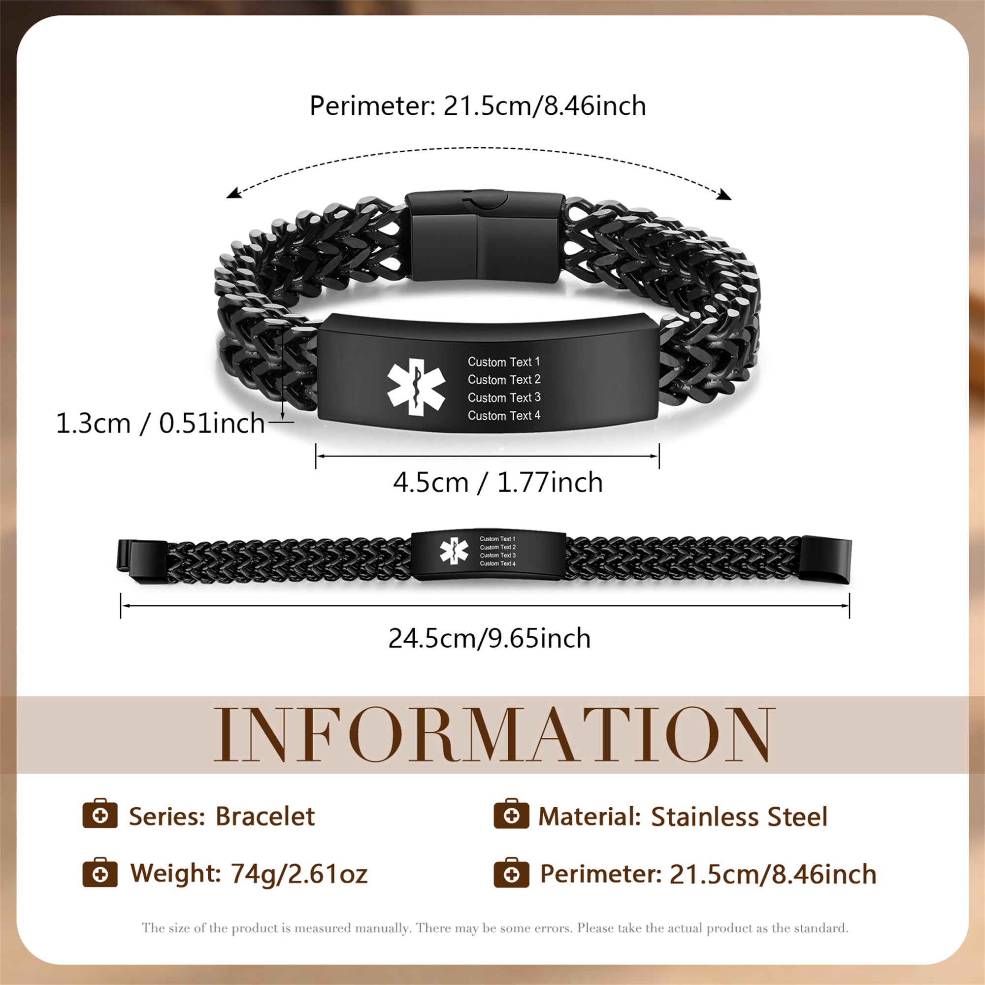 Custom Letter Medical Bracelet