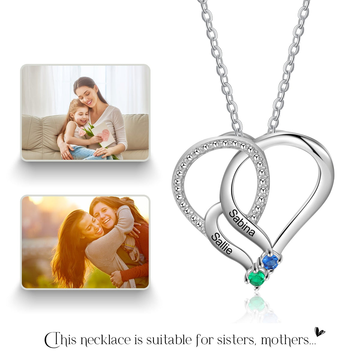 925 Sterling silver Custom Birthstone necklace