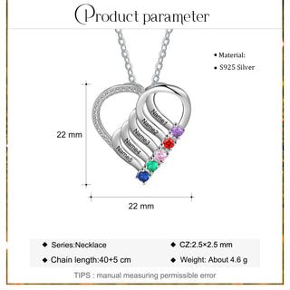 925 Sterling silver Custom Birthstone necklace