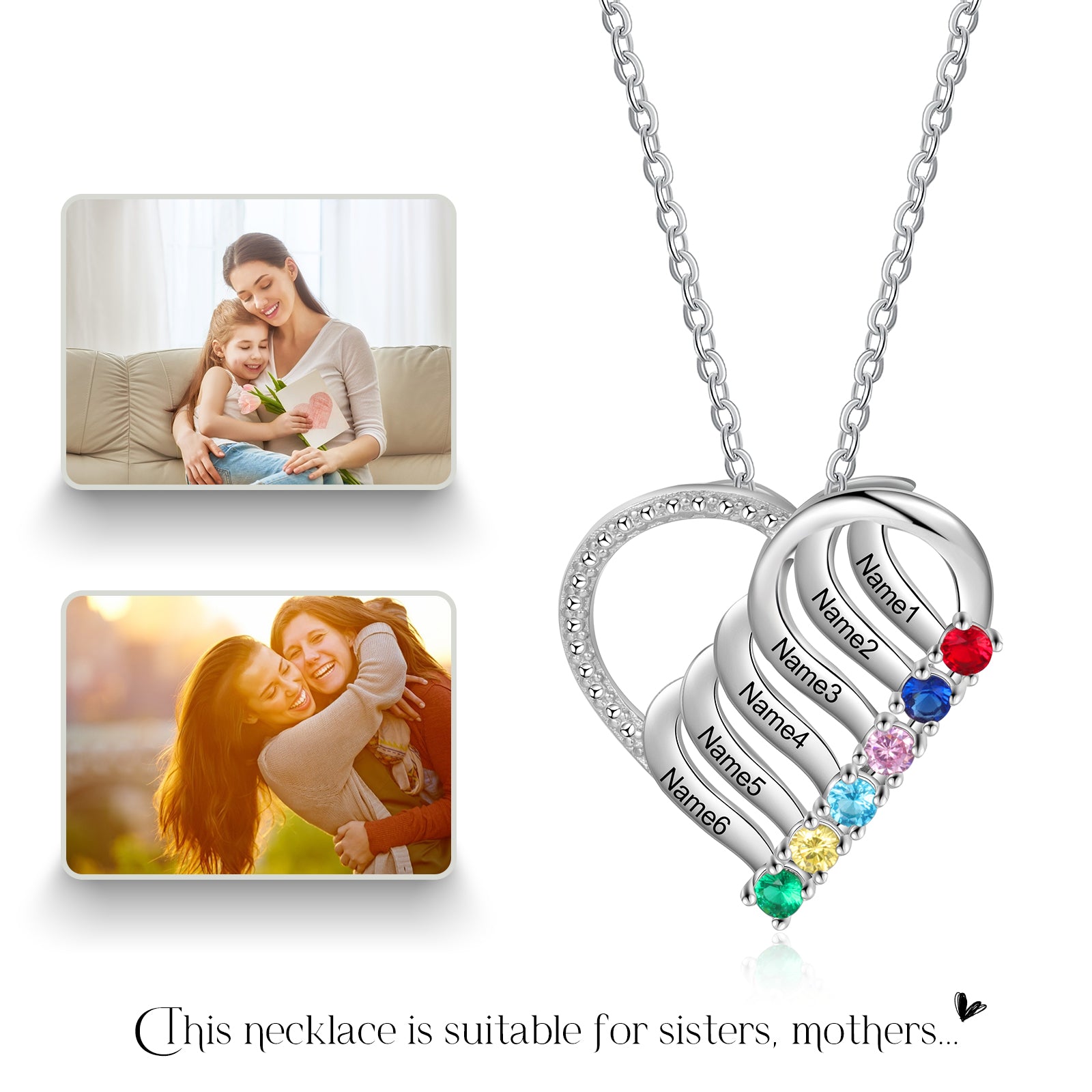 925 Sterling silver Custom Birthstone necklace