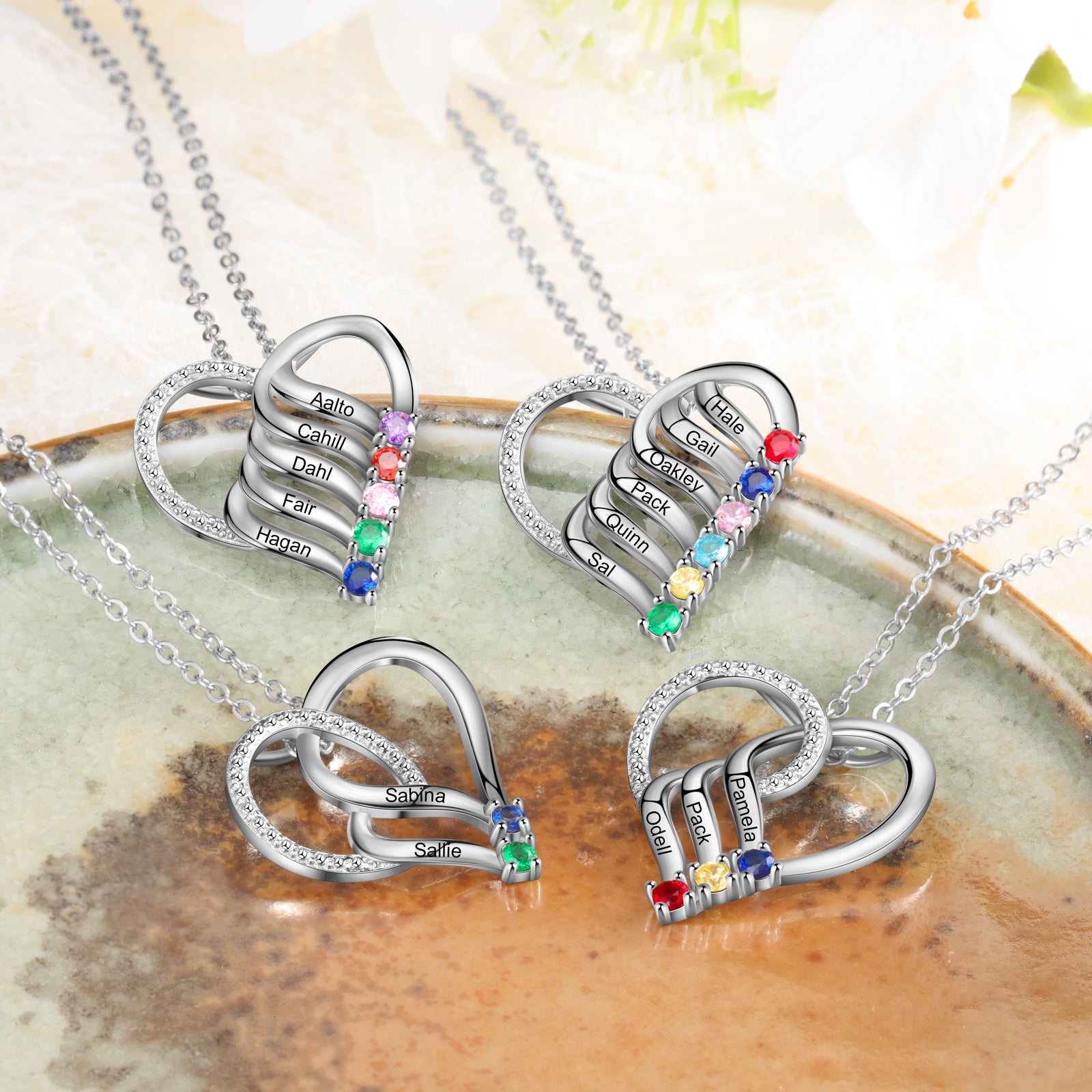 925 Sterling silver Custom Birthstone necklace