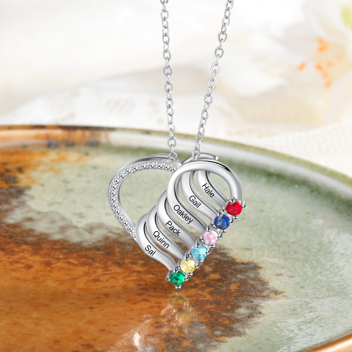 925 Sterling silver Custom Birthstone necklace