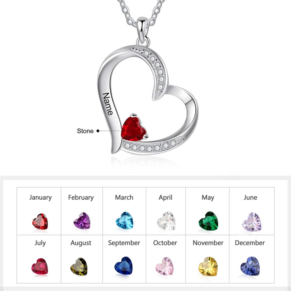 925 Sterling silver Custom Birthstone necklace