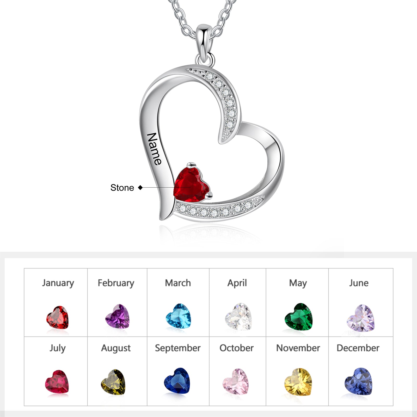 925 Sterling silver Custom Birthstone necklace