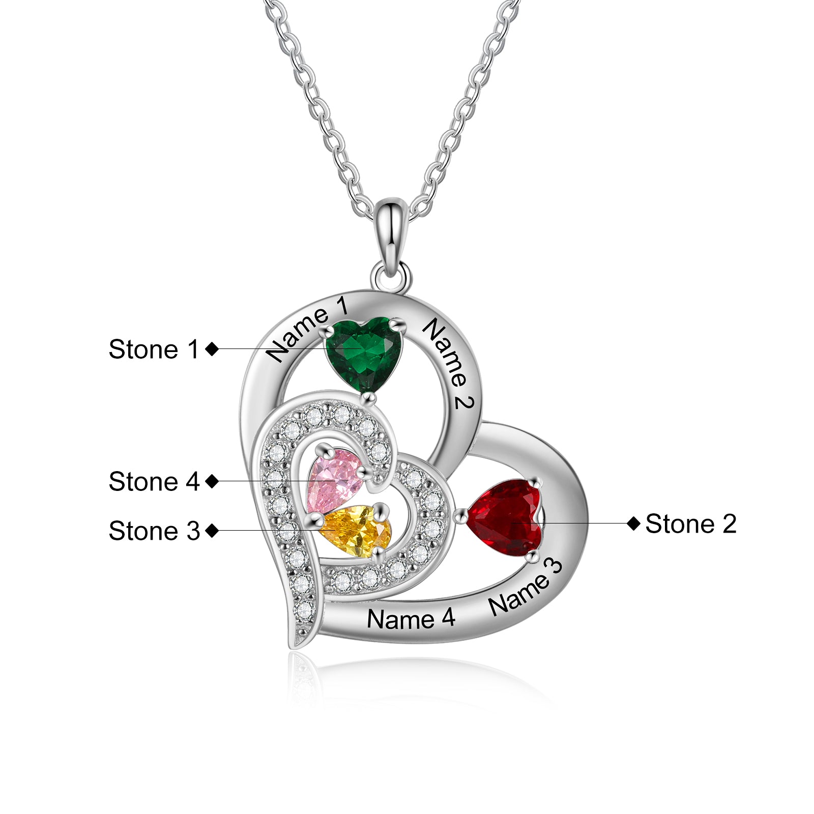 925 Sterling silver Custom Birthstone necklace