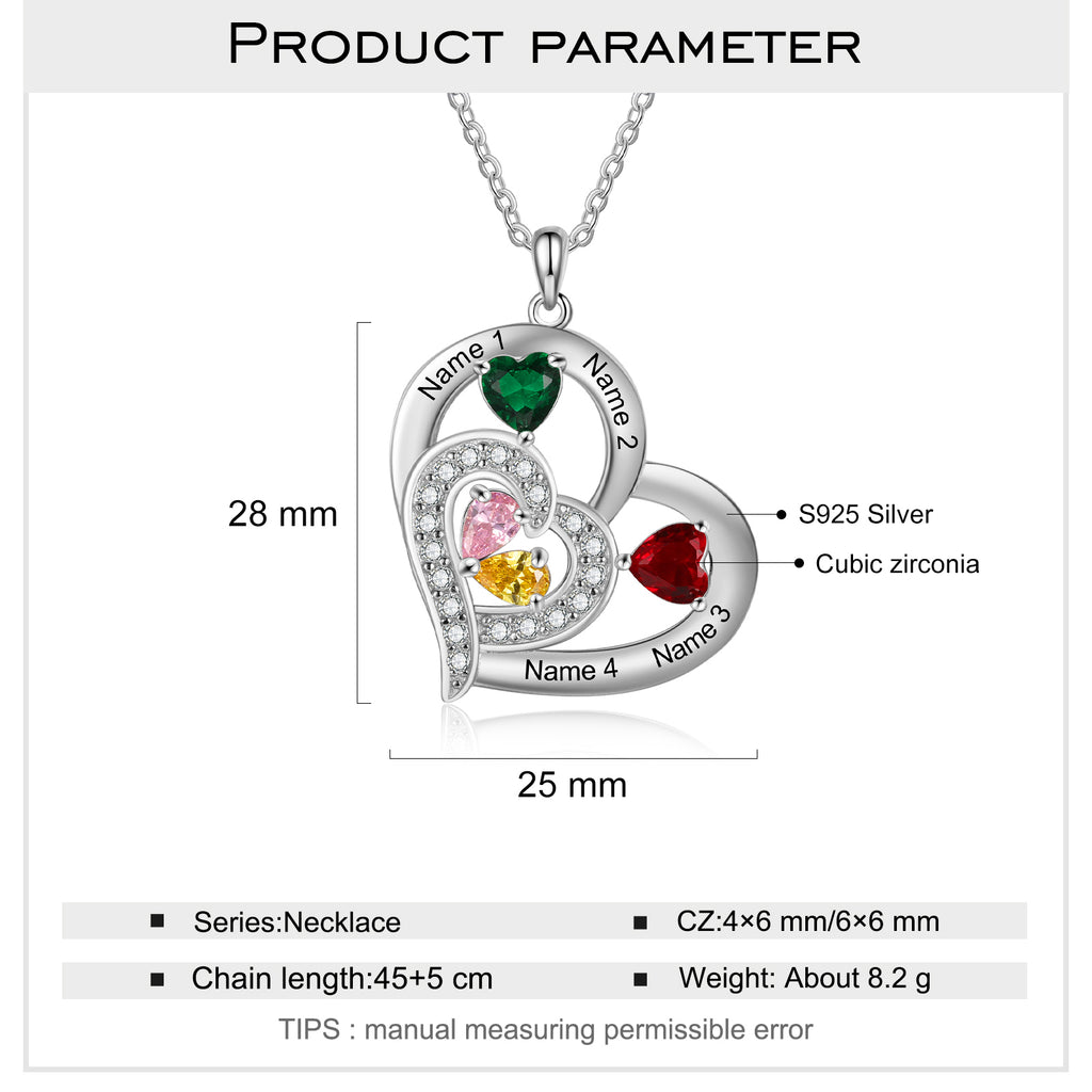925 Sterling silver Custom Birthstone necklace