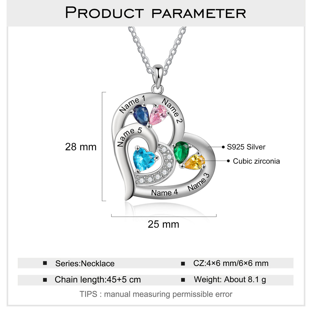 925 Sterling silver Custom Birthstone necklace