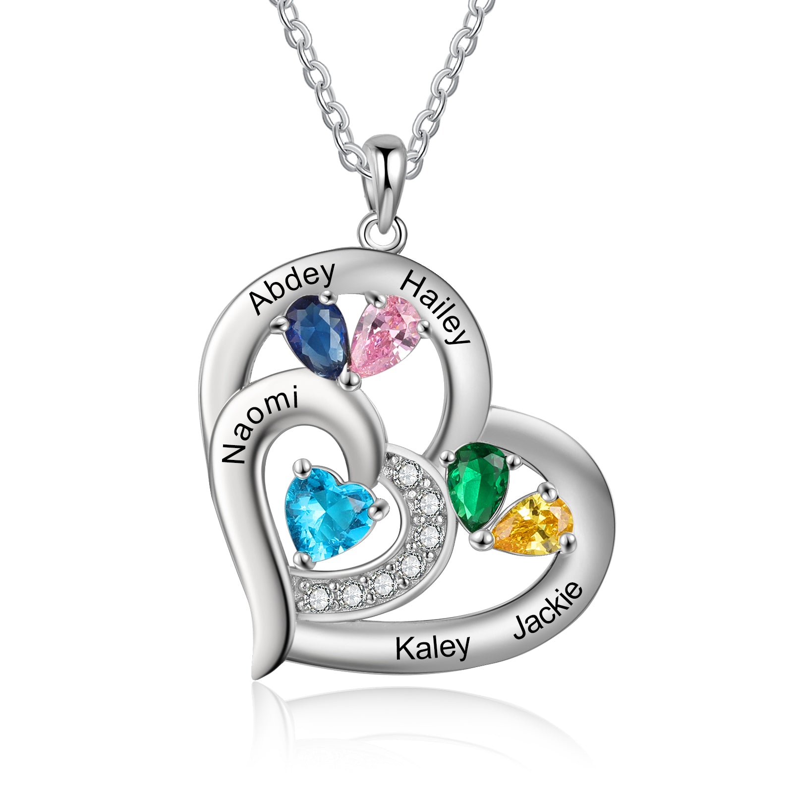 925 Sterling silver Custom Birthstone necklace