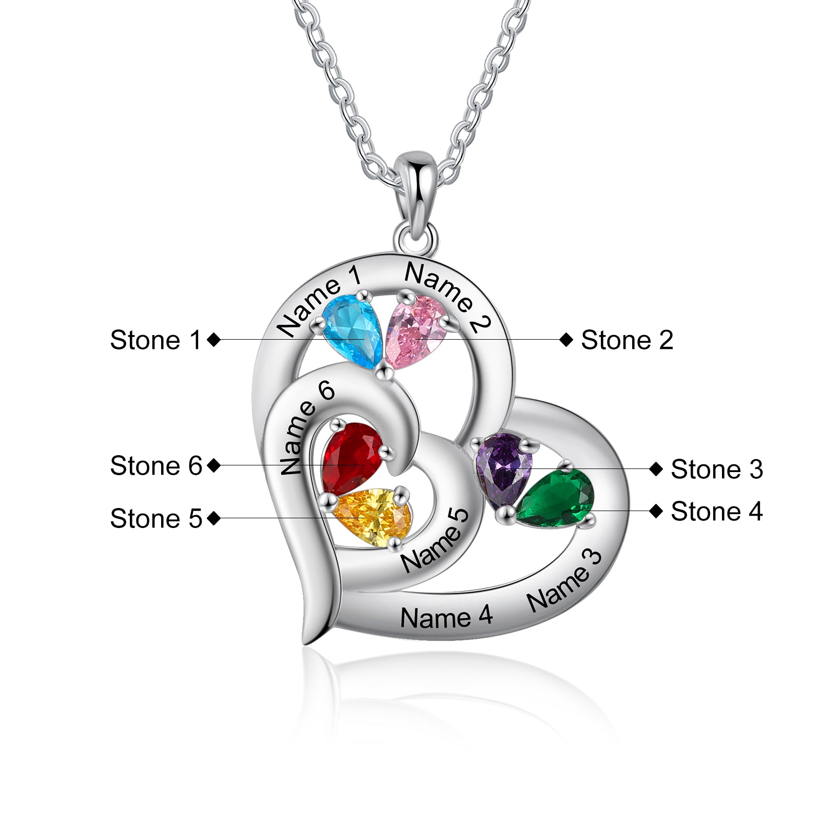 925 Sterling silver Custom Birthstone necklace