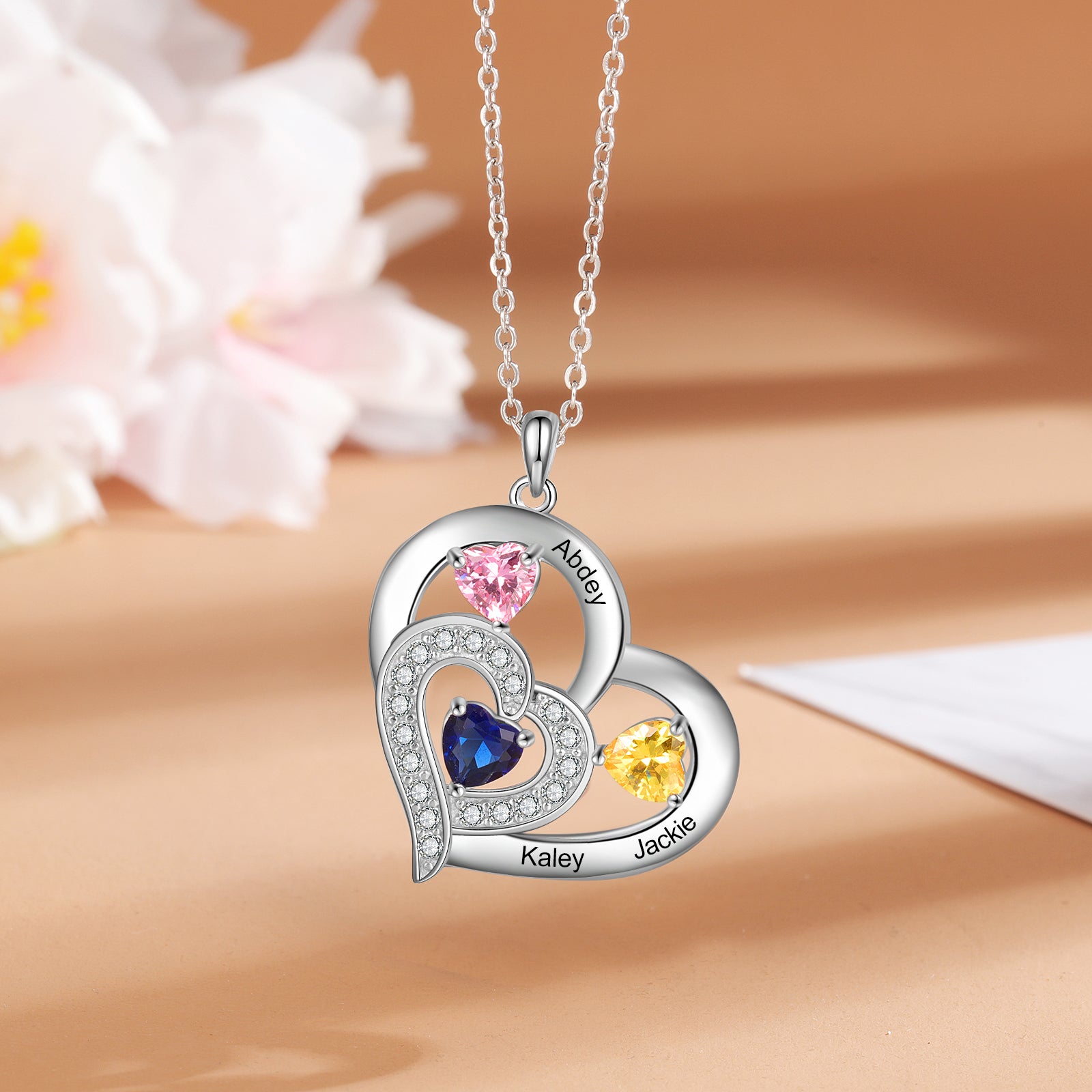 925 Sterling silver Custom Birthstone necklace