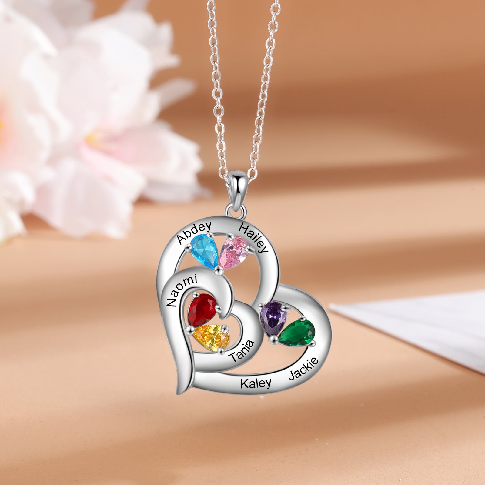 925 Sterling silver Custom Birthstone necklace