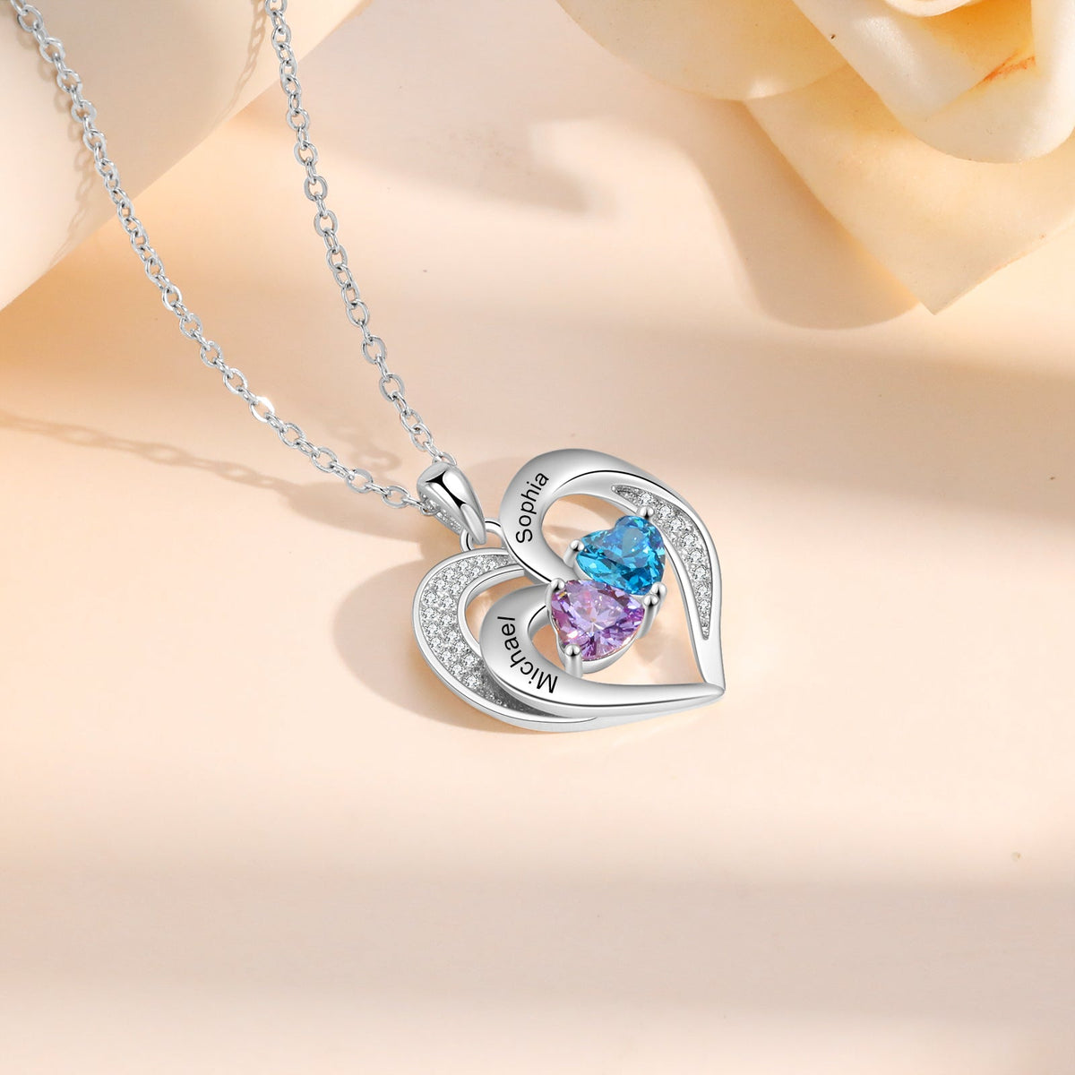 925 Sterling silver Custom Birthstone necklace