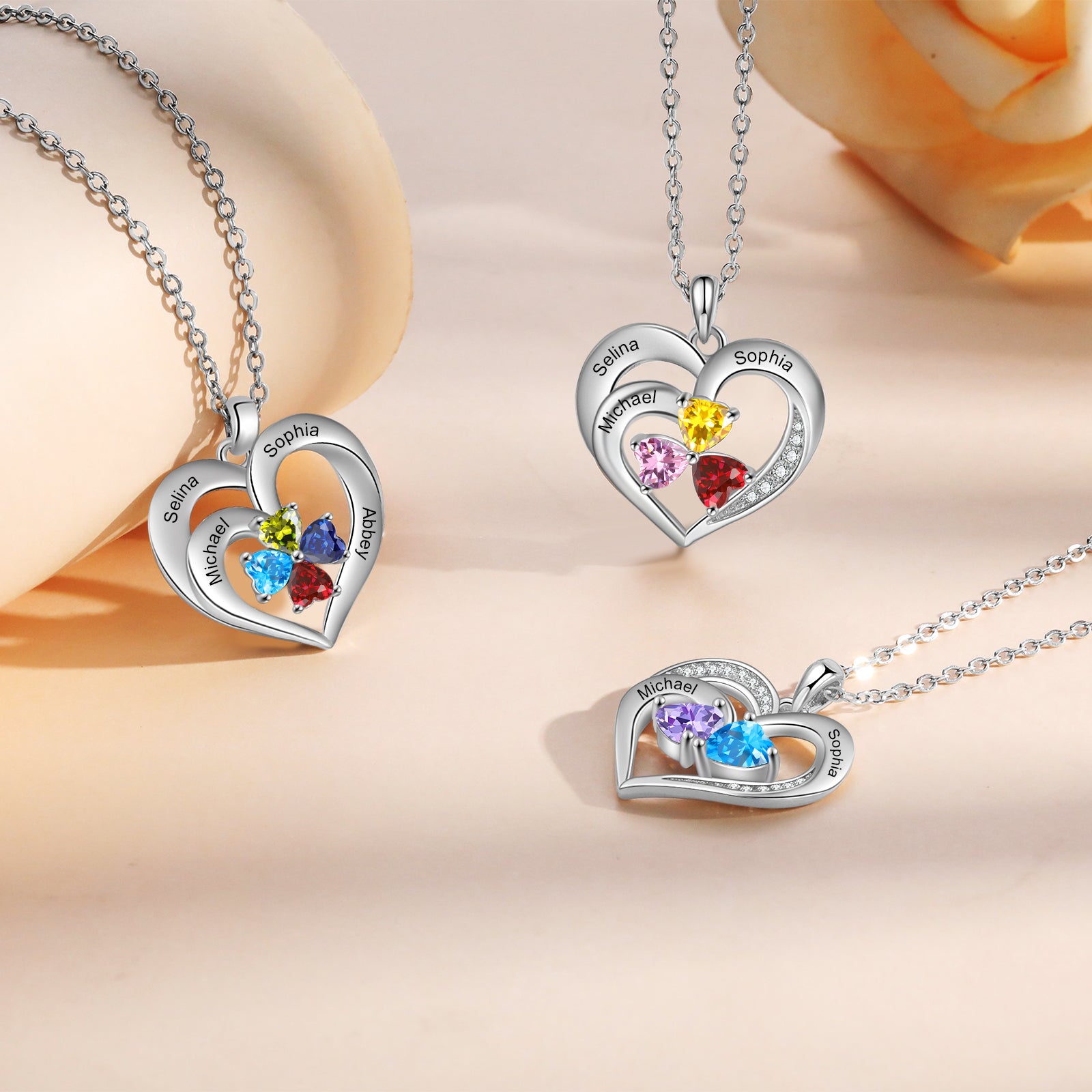 925 Sterling silver Custom Birthstone necklace