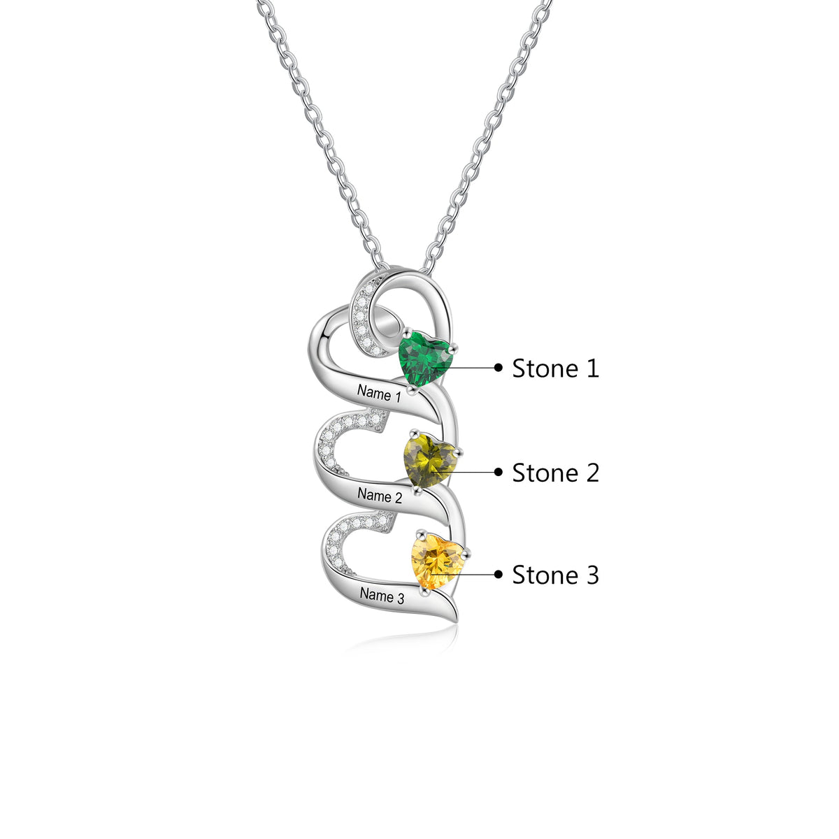 925 Sterling silver Custom Birthstone necklace