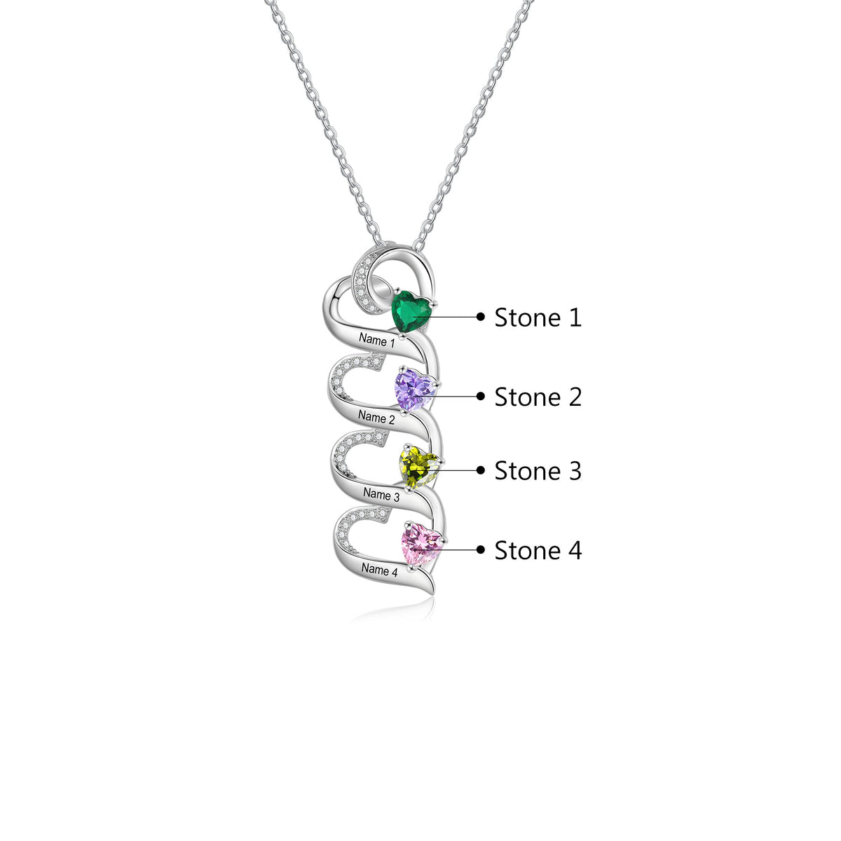 925 Sterling silver Custom Birthstone necklace