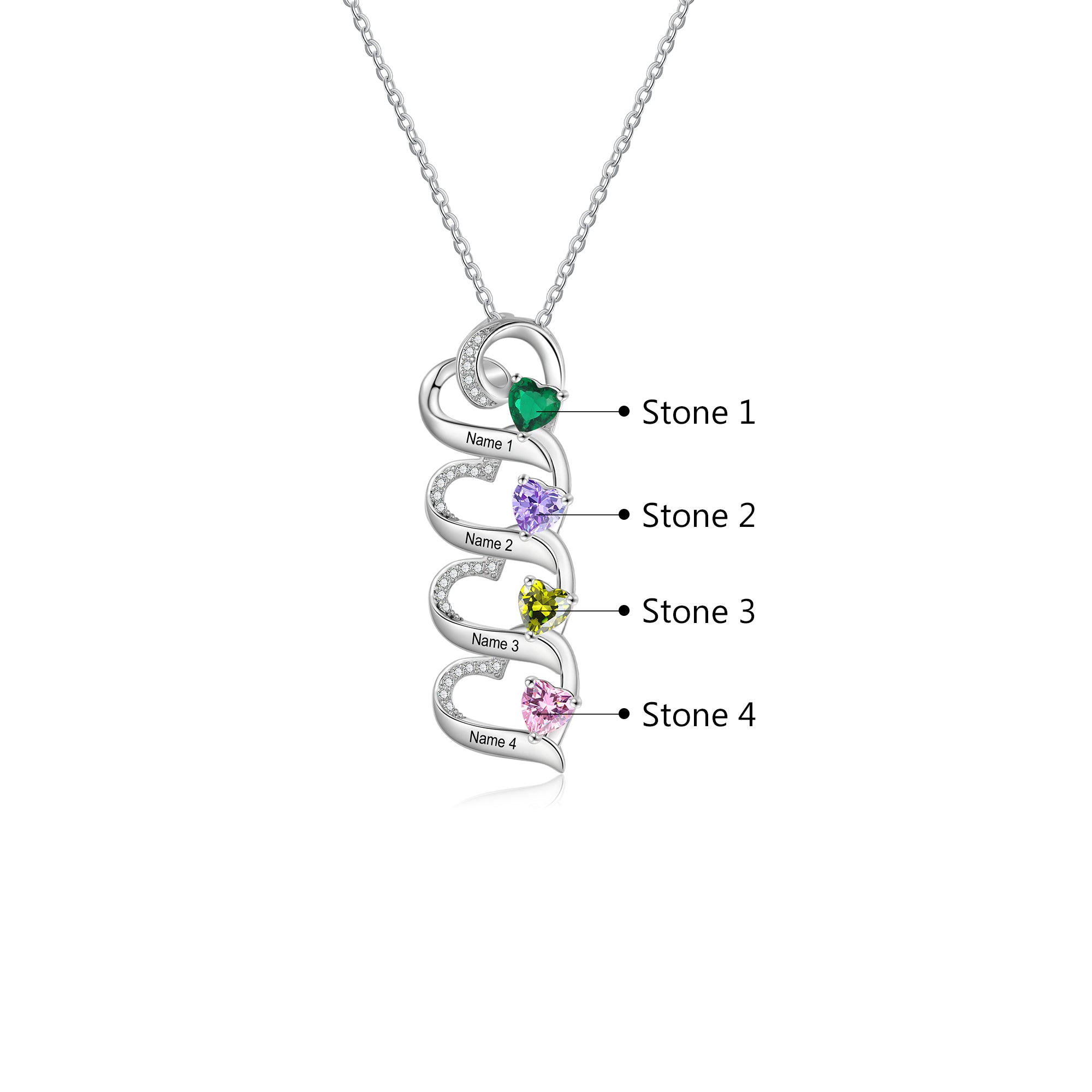 925 Sterling silver Custom Birthstone necklace