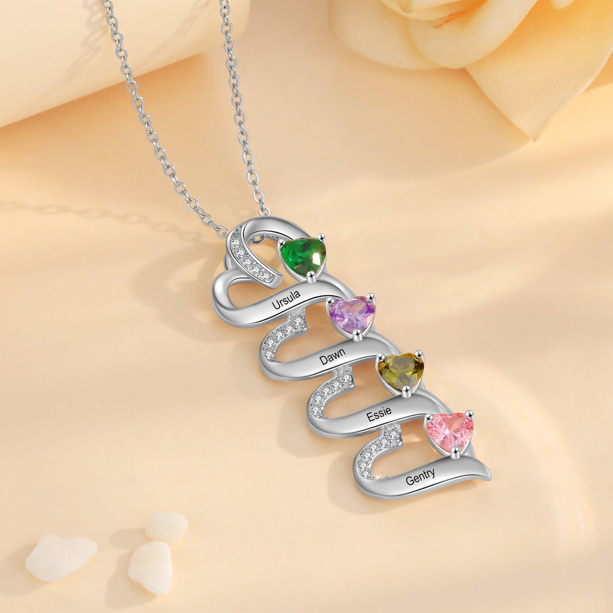 925 Sterling silver Custom Birthstone necklace
