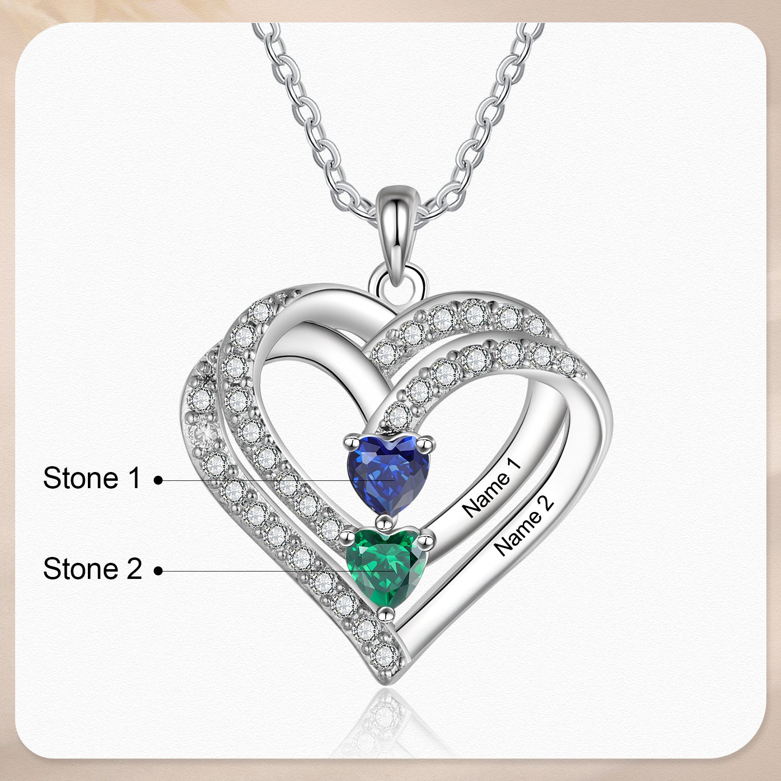 925 Sterling silver Custom Birthstone necklace