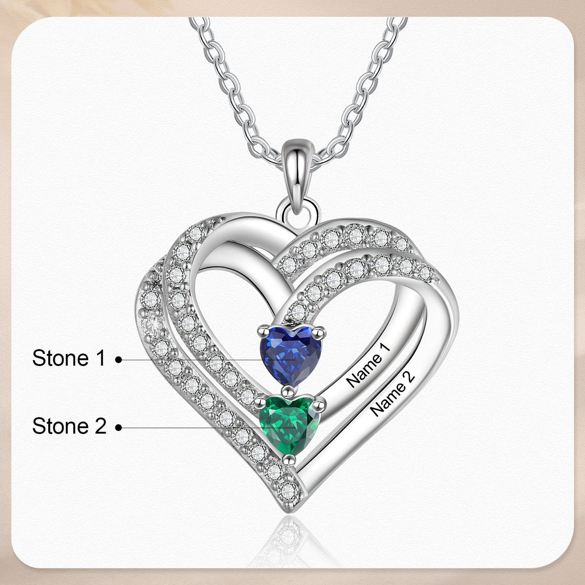 925 Sterling silver Custom Birthstone necklace