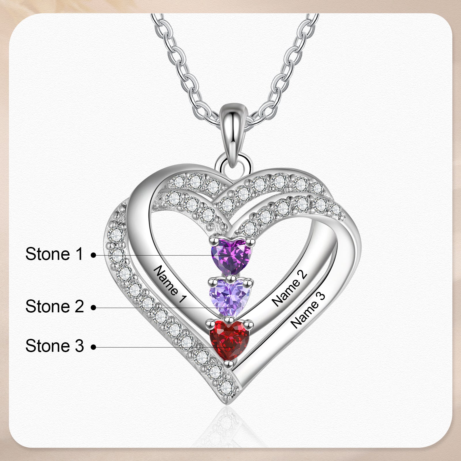 925 Sterling silver Custom Birthstone necklace