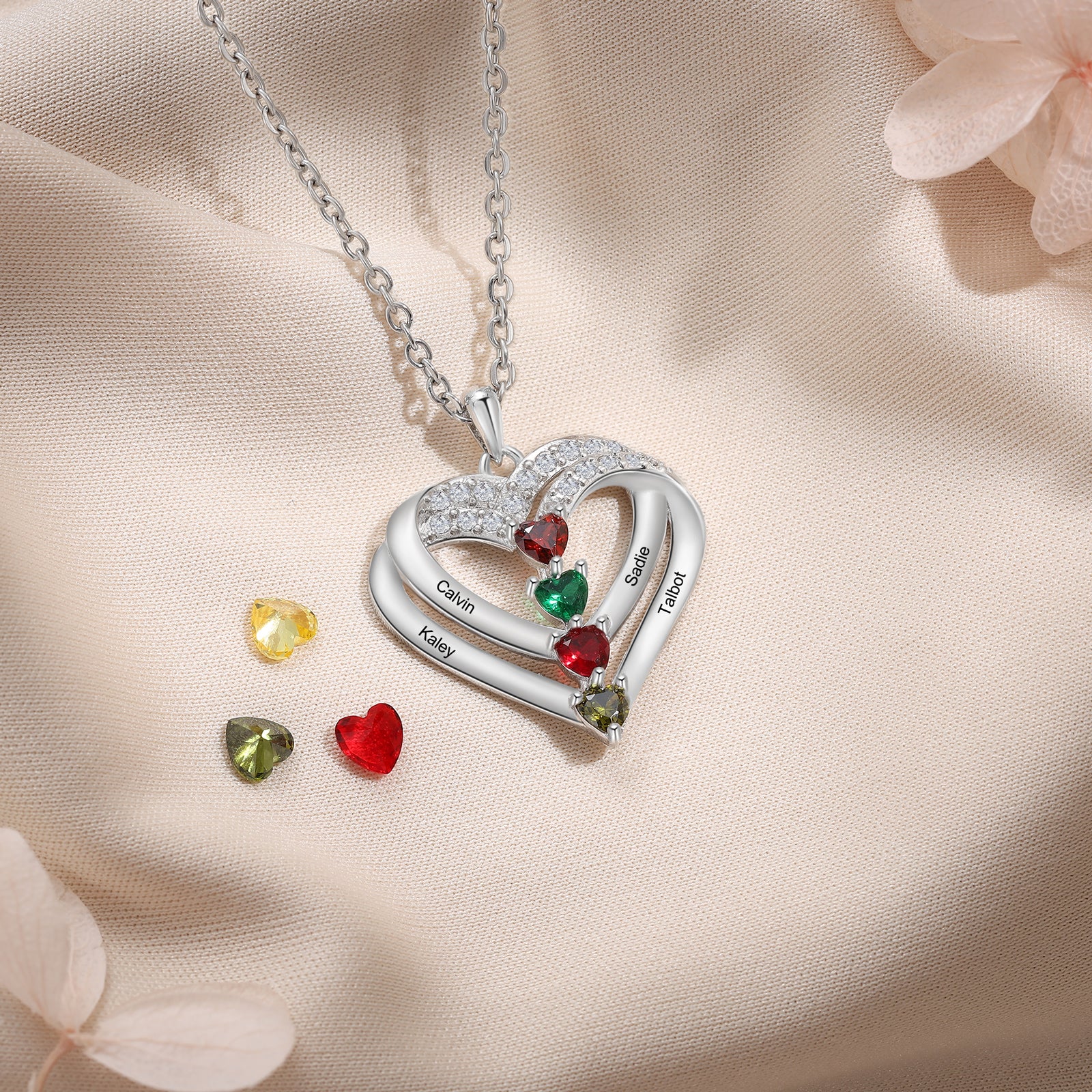 925 Sterling silver Custom Birthstone necklace
